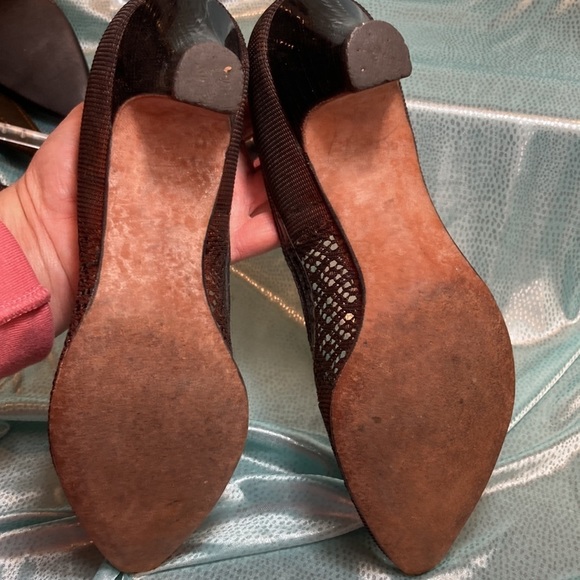 Vintage 50’s black mesh low heels with bow. Leather bottoms 3 9.5” insole - Picture 6 of 6